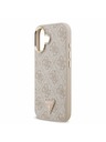 Guess Guess PU Leather 4G Strass Triangle Logo Gold Frame MagSafe Stražnji Poklopac za iPhone 17 Pink