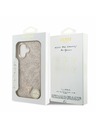 Guess Guess PU Leather 4G Strass Triangle Logo Gold Frame MagSafe Stražnji Poklopac za iPhone 17 Pink