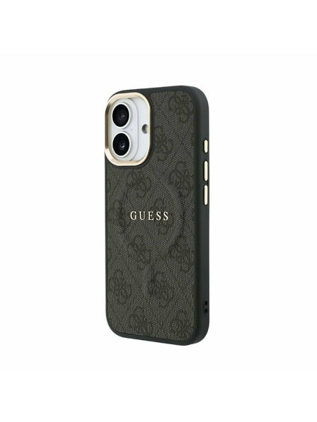 Guess Guess PU Leather 4G Gold Frame MagSafe Stražnji Poklopac za iPhone 17 Black