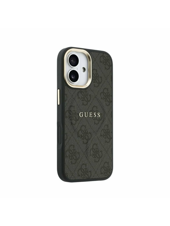 Guess Guess PU Leather 4G Gold Frame MagSafe Stražnji Poklopac za iPhone 17 Black