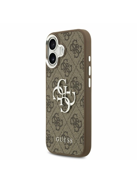 Guess Guess PU 4G Metal Logo Stražnji Poklopac za iPhone 17 Silver Brown