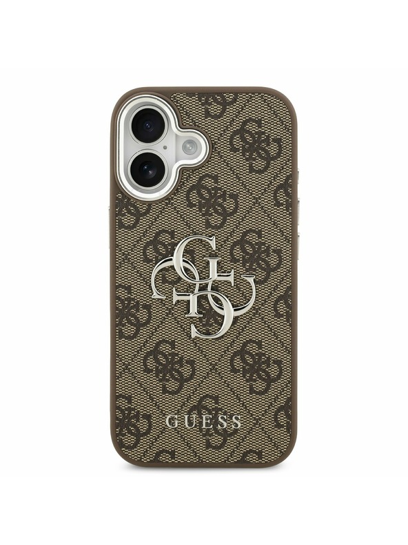 Guess Guess PU 4G Metal Logo Stražnji Poklopac za iPhone 17 Silver Brown