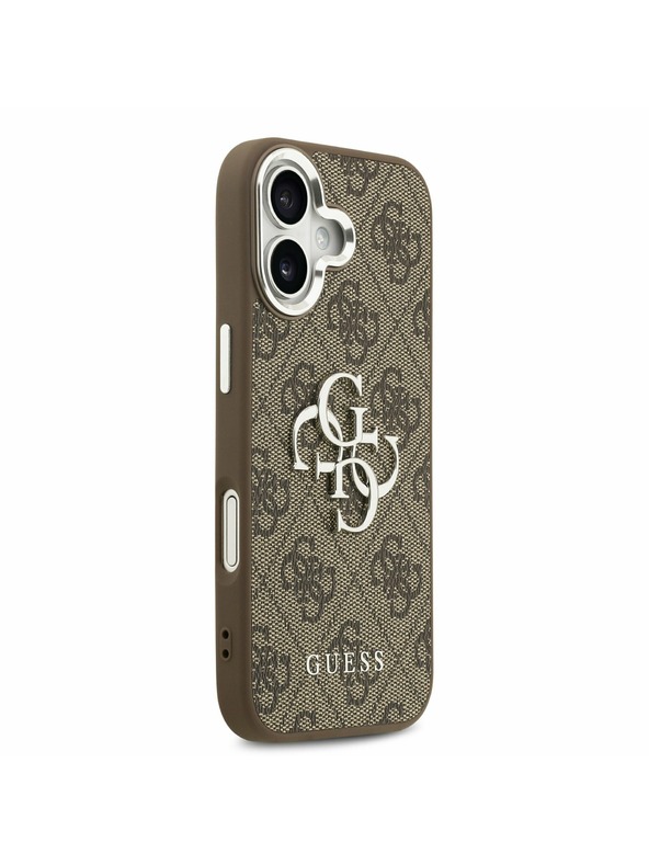 Guess Guess PU 4G Metal Logo Stražnji Poklopac za iPhone 17 Silver Brown