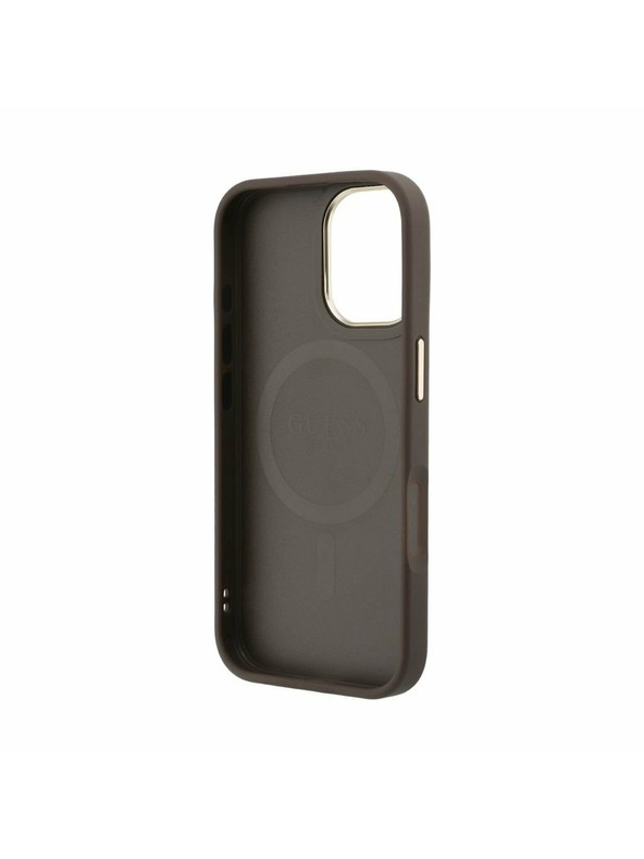 Guess Guess PU Leather 4G Gold Frame MagSafe Stražnji Poklopac za iPhone 17 Brown
