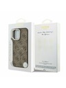 Guess Guess PU Leather 4G Gold Frame MagSafe Stražnji Poklopac za iPhone 17 Brown