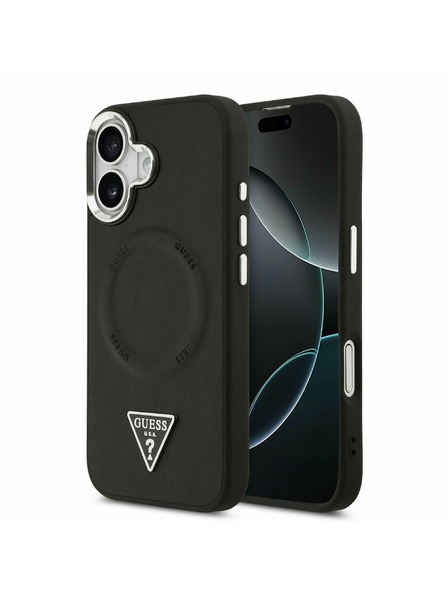 Guess Guess PU Leather Triangle Logo MagSafe Stražnji Poklopac za iPhone 17 Black