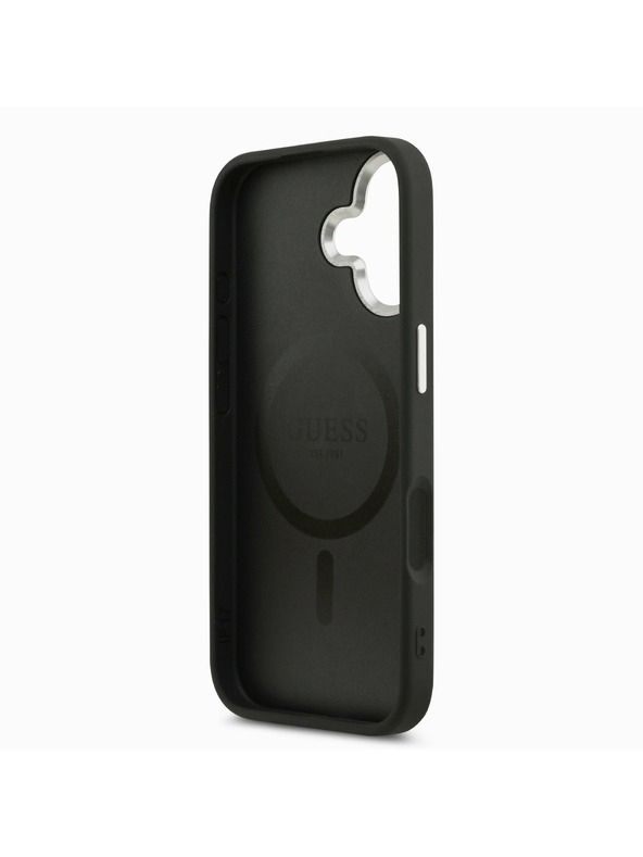 Guess Guess PU Leather Triangle Logo MagSafe Stražnji Poklopac za iPhone 17 Black