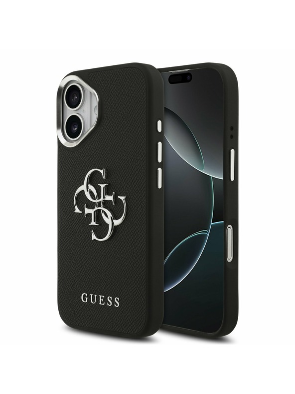 Guess Guess PU Grained 4G Metal Logo Stražnji Poklopac za iPhone 17 Black
