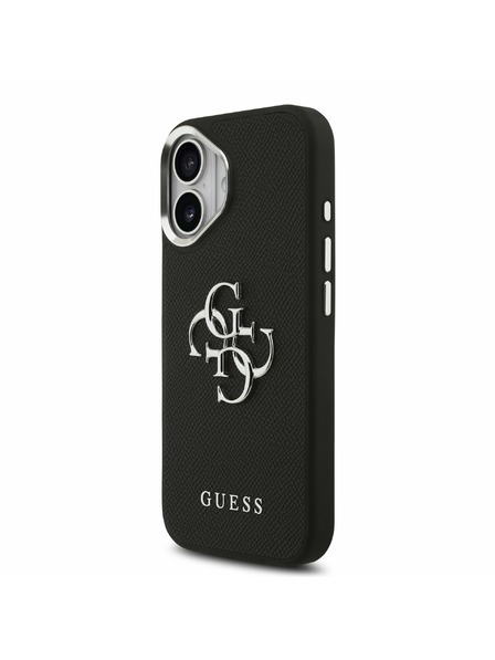 Guess Guess PU Grained 4G Metal Logo Stražnji Poklopac za iPhone 17 Black