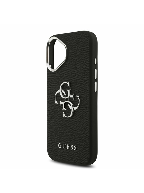 Guess Guess PU Grained 4G Metal Logo Stražnji Poklopac za iPhone 17 Black