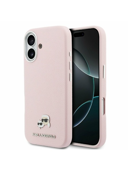 Karl Lagerfeld Karl Lagerfeld PU Karl and Choupette Heads Pins MagSafe Stražnji Poklopac za iPhone 17 Pink