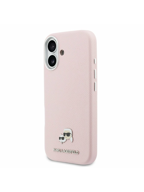 Karl Lagerfeld Karl Lagerfeld PU Karl and Choupette Heads Pins MagSafe Stražnji Poklopac za iPhone 17 Pink