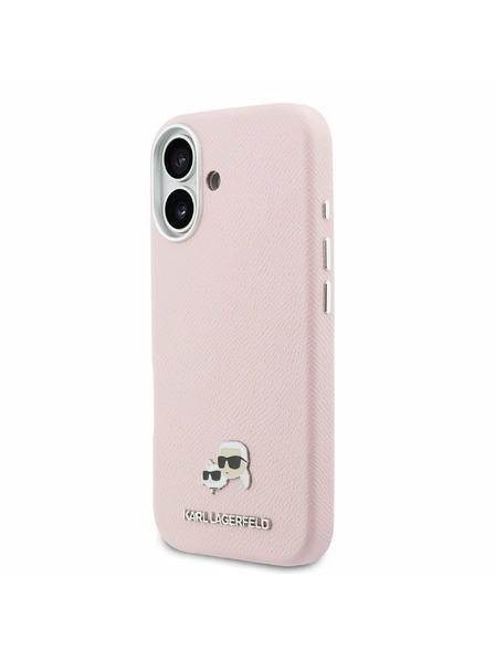 Karl Lagerfeld Karl Lagerfeld PU Karl and Choupette Heads Pins MagSafe Stražnji Poklopac za iPhone 17 Pink
