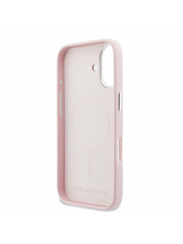 Karl Lagerfeld Karl Lagerfeld PU Karl and Choupette Heads Pins MagSafe Stražnji Poklopac za iPhone 17 Pink