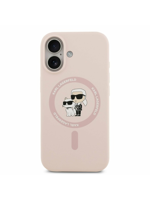 Karl Lagerfeld Karl Lagerfeld Liquid Silicone Karl and Choupette MagSafe Stražnji Poklopac za iPhone 17 Pink