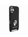 Karl Lagerfeld Karl Lagerfeld Saffiano Crossbody Remen Metal Karl and Choupette Stražnji Poklopac za iPhone 17 Black