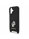 Karl Lagerfeld Karl Lagerfeld Saffiano Crossbody Remen Metal Karl and Choupette Stražnji Poklopac za iPhone 17 Black