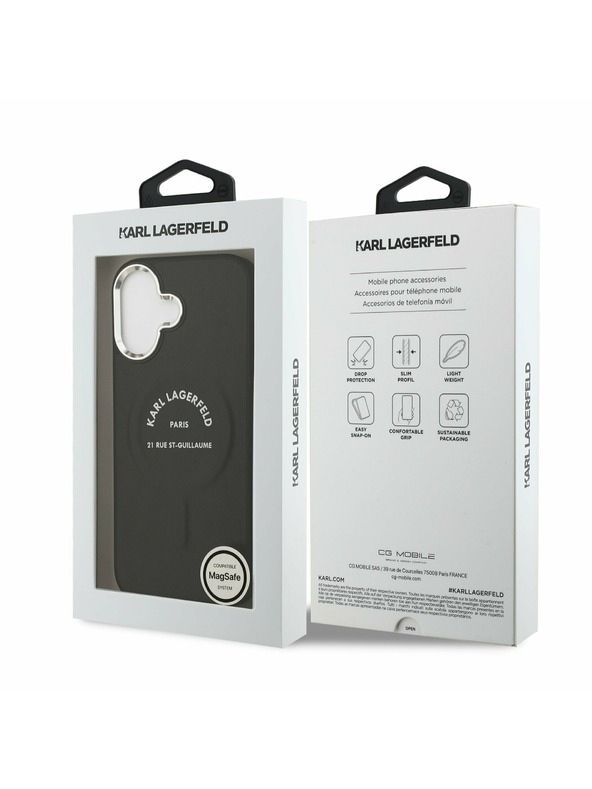 Karl Lagerfeld Karl Lagerfeld PU RSG Logo MagSafe Stražnji Poklopac za iPhone 17 Black