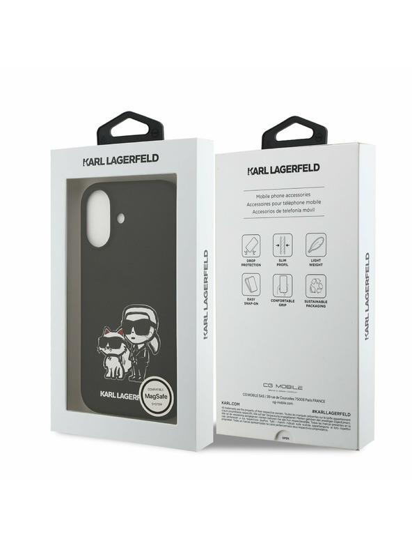 Karl Lagerfeld Karl Lagerfeld Liquid Silicone K&CH Sketch MagSafe Stražnji Poklopac za iPhone 17 Black