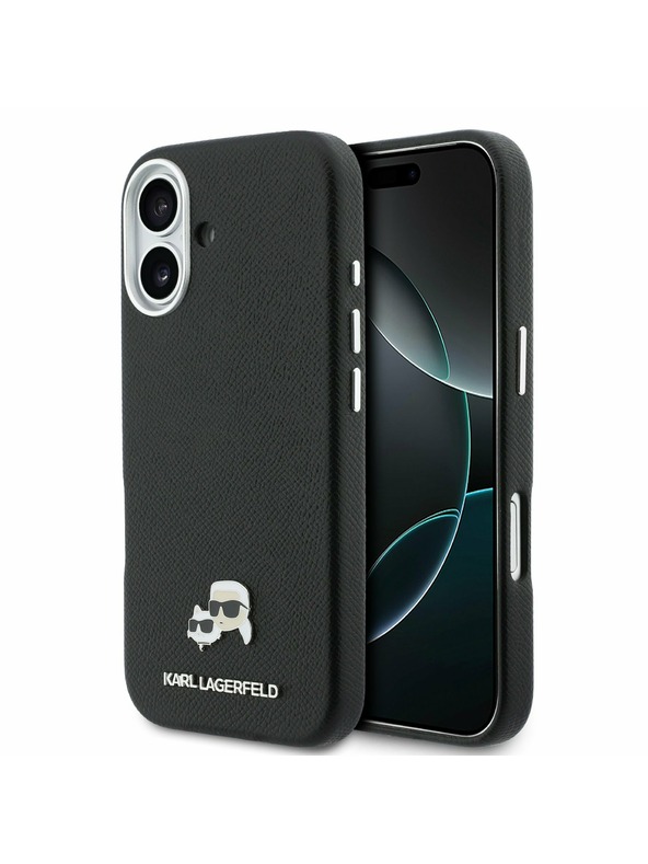 Karl Lagerfeld Karl Lagerfeld PU Karl and Choupette Heads Pins MagSafe Stražnji Poklopac za iPhone 17 Black
