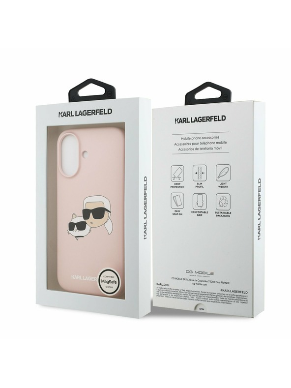 Karl Lagerfeld Karl Lagerfeld Liquid Silicone Double Heads MagSafe Stražnji Poklopac za iPhone 17 Pink