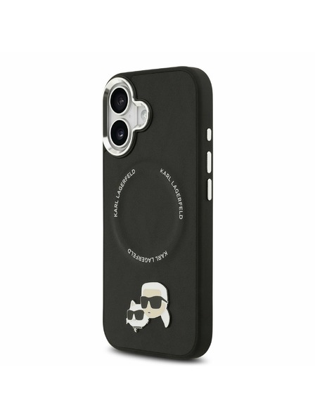 Karl Lagerfeld Karl Lagerfeld PU Karl and Choupette Heads Pins MagSafe Stražnji Poklopac za iPhone 17 Black