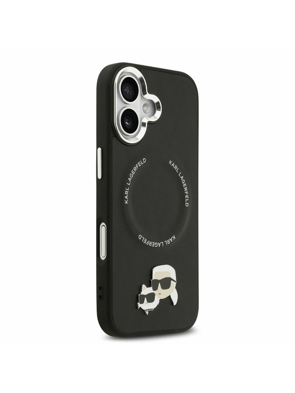 Karl Lagerfeld Karl Lagerfeld PU Karl and Choupette Heads Pins MagSafe Stražnji Poklopac za iPhone 17 Black