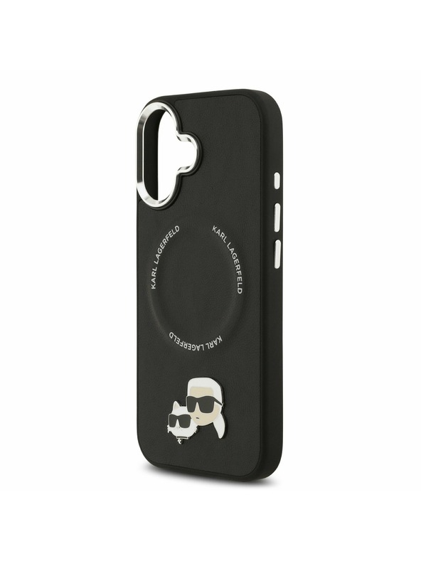 Karl Lagerfeld Karl Lagerfeld PU Karl and Choupette Heads Pins MagSafe Stražnji Poklopac za iPhone 17 Black
