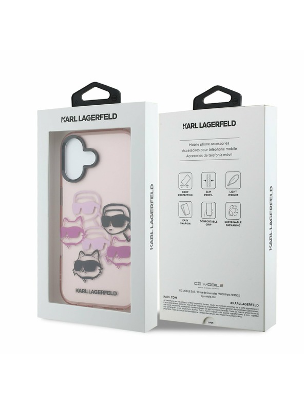 Karl Lagerfeld Karl Lagerfeld IML Multi K&CH Heads Stražnji Poklopac za iPhone 17 Pink