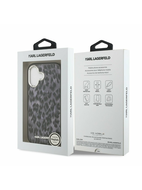 Karl Lagerfeld Karl Lagerfeld IML Leopard MagSafe Stražnji Poklopac za iPhone 17 Grey