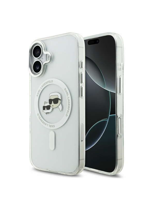 Karl Lagerfeld Karl Lagerfeld IML K&CH Heads Metal Frame MagSafe Stražnji Poklopac za iPhone 17 Transparent
