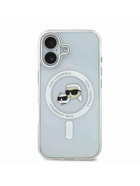 Karl Lagerfeld Karl Lagerfeld IML K&CH Heads Metal Frame MagSafe Stražnji Poklopac za iPhone 17 Transparent