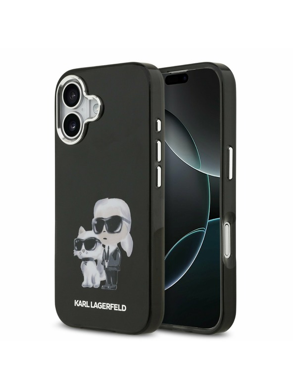 Karl Lagerfeld Karl Lagerfeld IML Aquarelle Karl and Choupette Stražnji Poklopac za iPhone 17 Black