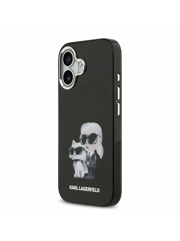 Karl Lagerfeld Karl Lagerfeld IML Aquarelle Karl and Choupette Stražnji Poklopac za iPhone 17 Black