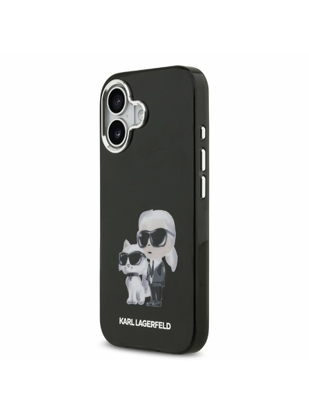 Karl Lagerfeld Karl Lagerfeld IML Aquarelle Karl and Choupette Stražnji Poklopac za iPhone 17 Black