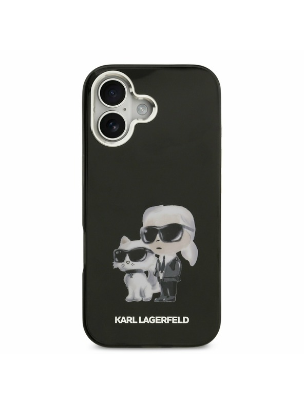 Karl Lagerfeld Karl Lagerfeld IML Aquarelle Karl and Choupette Stražnji Poklopac za iPhone 17 Black