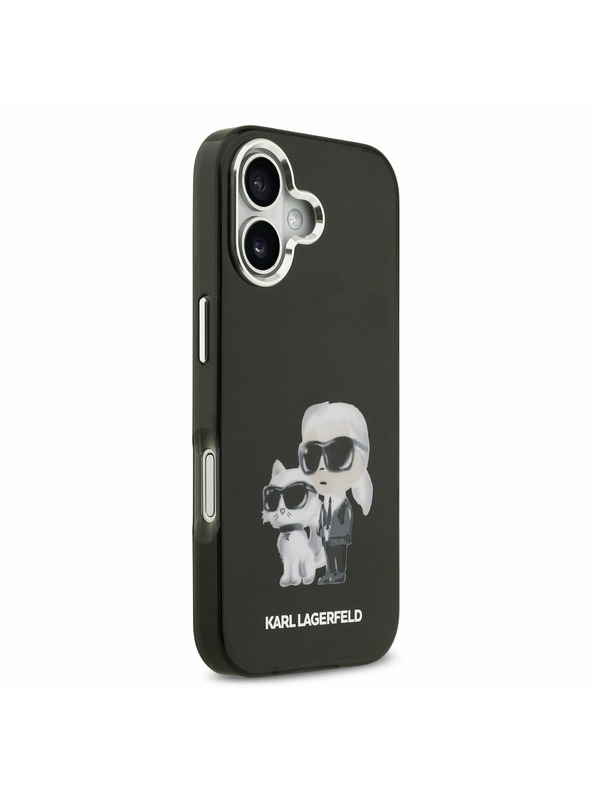 Karl Lagerfeld Karl Lagerfeld IML Aquarelle Karl and Choupette Stražnji Poklopac za iPhone 17 Black