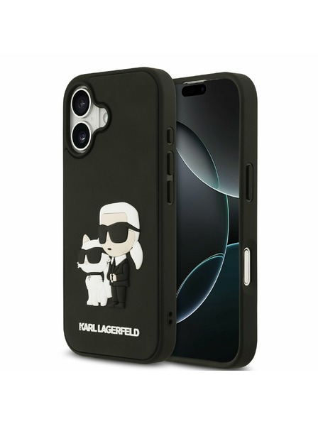 Karl Lagerfeld Karl Lagerfeld 3D Rubber Karl and Choupette Stražnji Poklopac za iPhone 17 Black