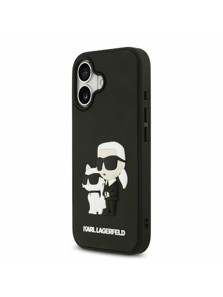 Karl Lagerfeld Karl Lagerfeld 3D Rubber Karl and Choupette Stražnji Poklopac za iPhone 17 Black