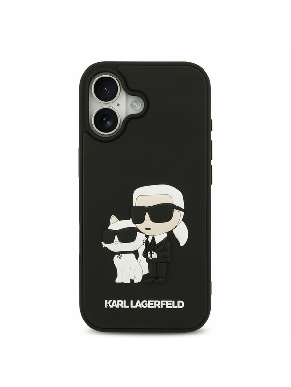 Karl Lagerfeld Karl Lagerfeld 3D Rubber Karl and Choupette Stražnji Poklopac za iPhone 17 Black