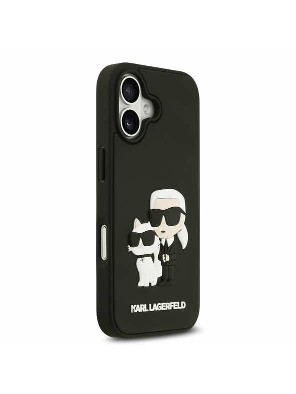 Karl Lagerfeld Karl Lagerfeld 3D Rubber Karl and Choupette Stražnji Poklopac za iPhone 17 Black