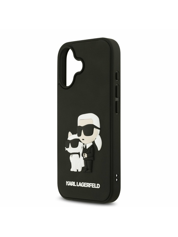Karl Lagerfeld Karl Lagerfeld 3D Rubber Karl and Choupette Stražnji Poklopac za iPhone 17 Black
