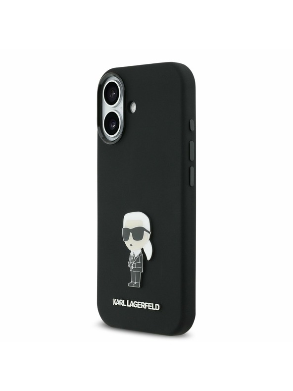 Karl Lagerfeld Karl Lagerfeld Liquid Silicone Metal Ikonik Stražnji Poklopac za iPhone 17 Black