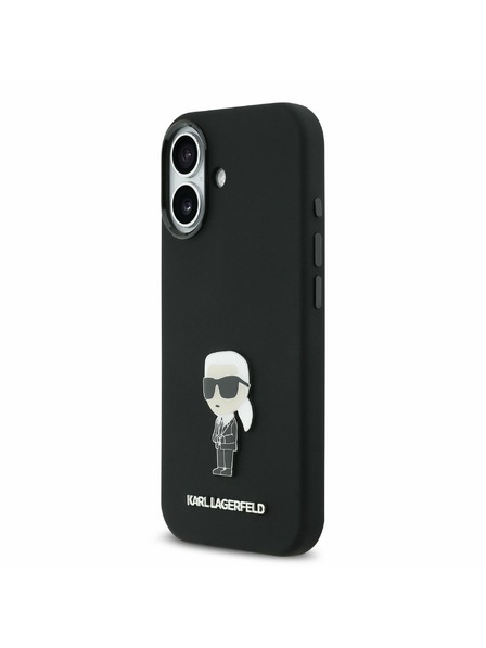 Karl Lagerfeld Karl Lagerfeld Liquid Silicone Metal Ikonik Stražnji Poklopac za iPhone 17 Black