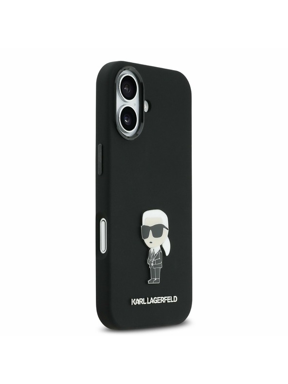 Karl Lagerfeld Karl Lagerfeld Liquid Silicone Metal Ikonik Stražnji Poklopac za iPhone 17 Black