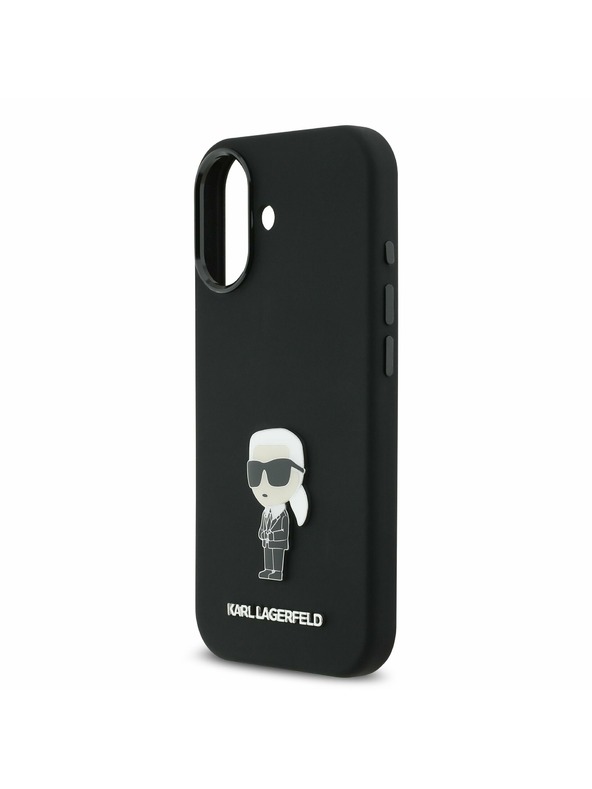 Karl Lagerfeld Karl Lagerfeld Liquid Silicone Metal Ikonik Stražnji Poklopac za iPhone 17 Black