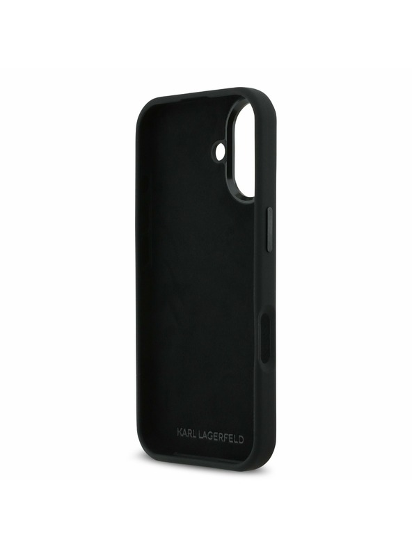 Karl Lagerfeld Karl Lagerfeld Liquid Silicone Metal Ikonik Stražnji Poklopac za iPhone 17 Black