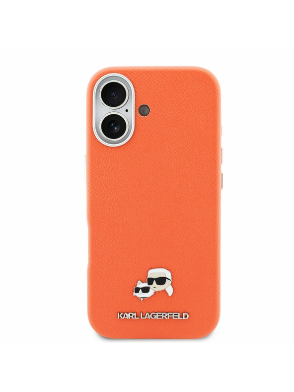 Karl Lagerfeld Karl Lagerfeld PU Karl and Choupette Heads Pins MagSafe Stražnji Poklopac za iPhone 17 Orange