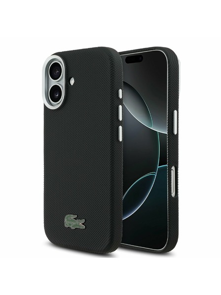 Lacoste Lacoste PVC Iconic Petit Pique Metal Logo MagSafe Stražnji Poklopac za iPhone 17 Black