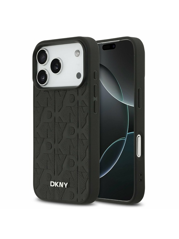 DKNY DKNY PU Leather Grid Pattern Magsafe Stražnji poklopac za iPhone 17 Pro Black